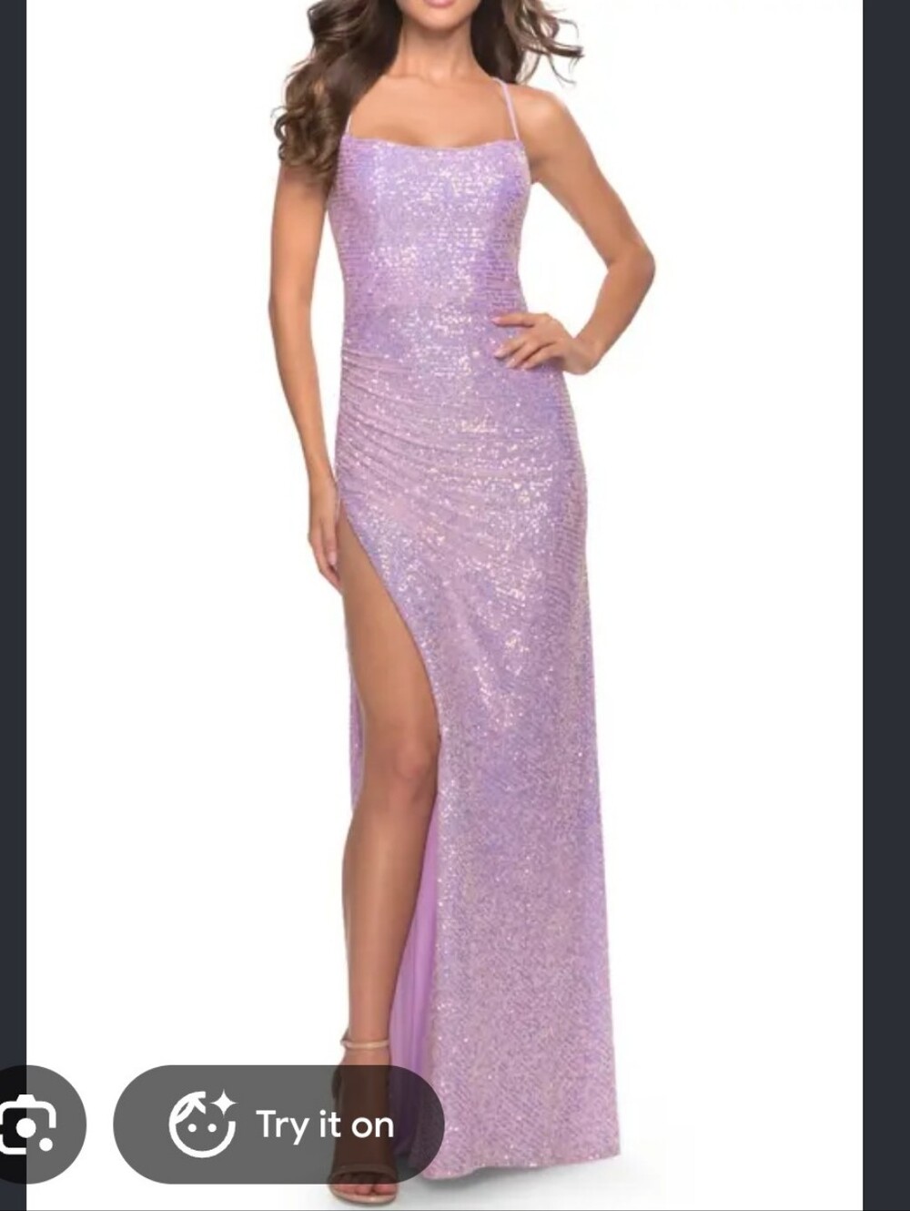 Morgan & Co NWT Lavender Sequin Ruched Maxi Formal Dress Size 3 $169 Evenings